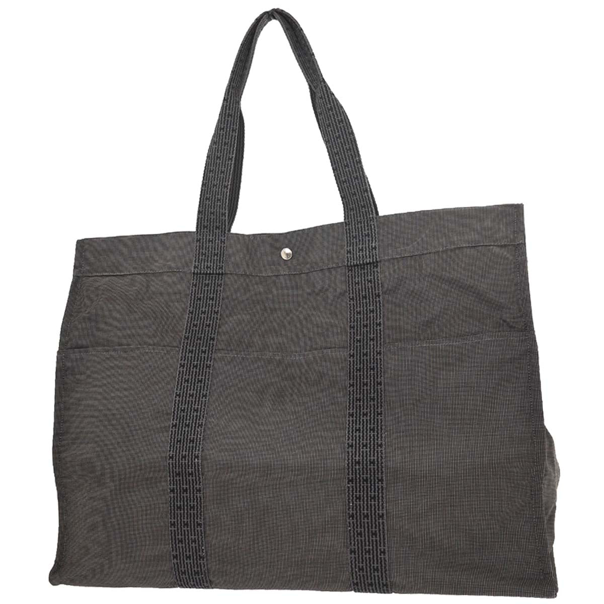 Hermes Gray Canvas Herline Tote TGM Handbag