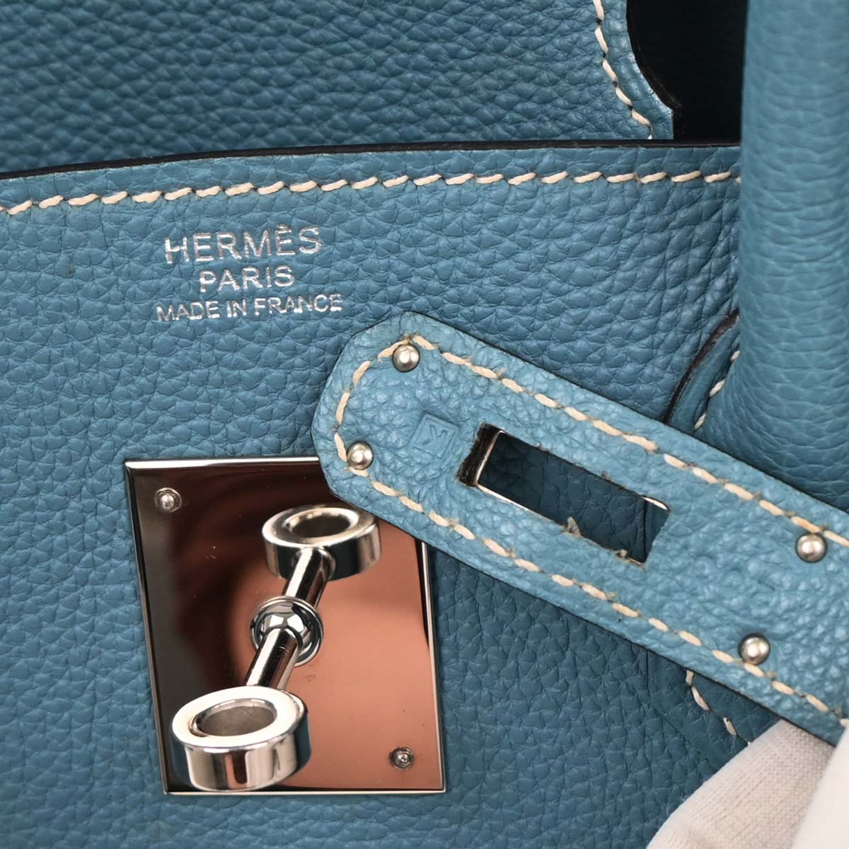 Hermes Blue Jean Togo Birkin 30 Handbag