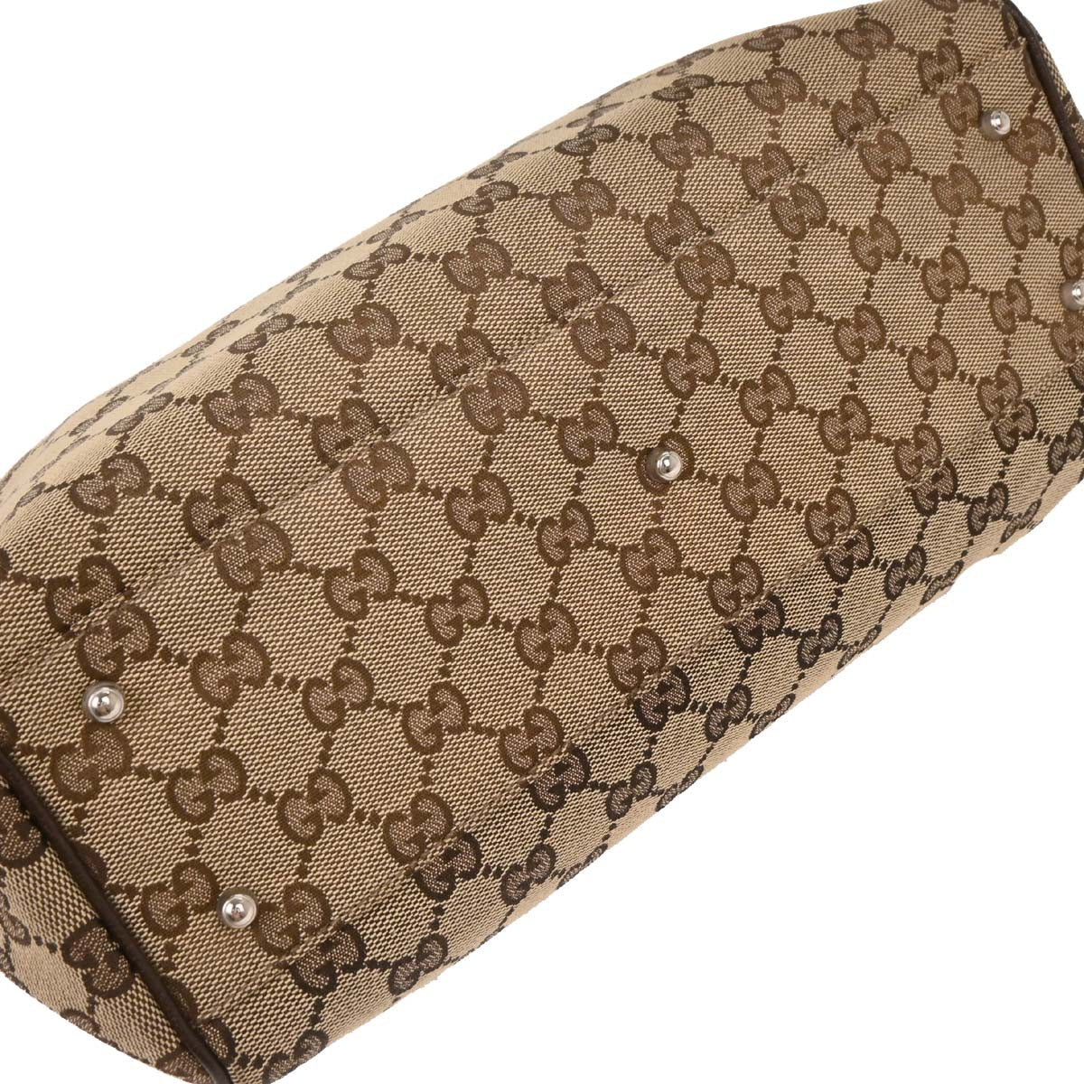 Gucci Beige Canvas GG Sherry Line Tote Handbag