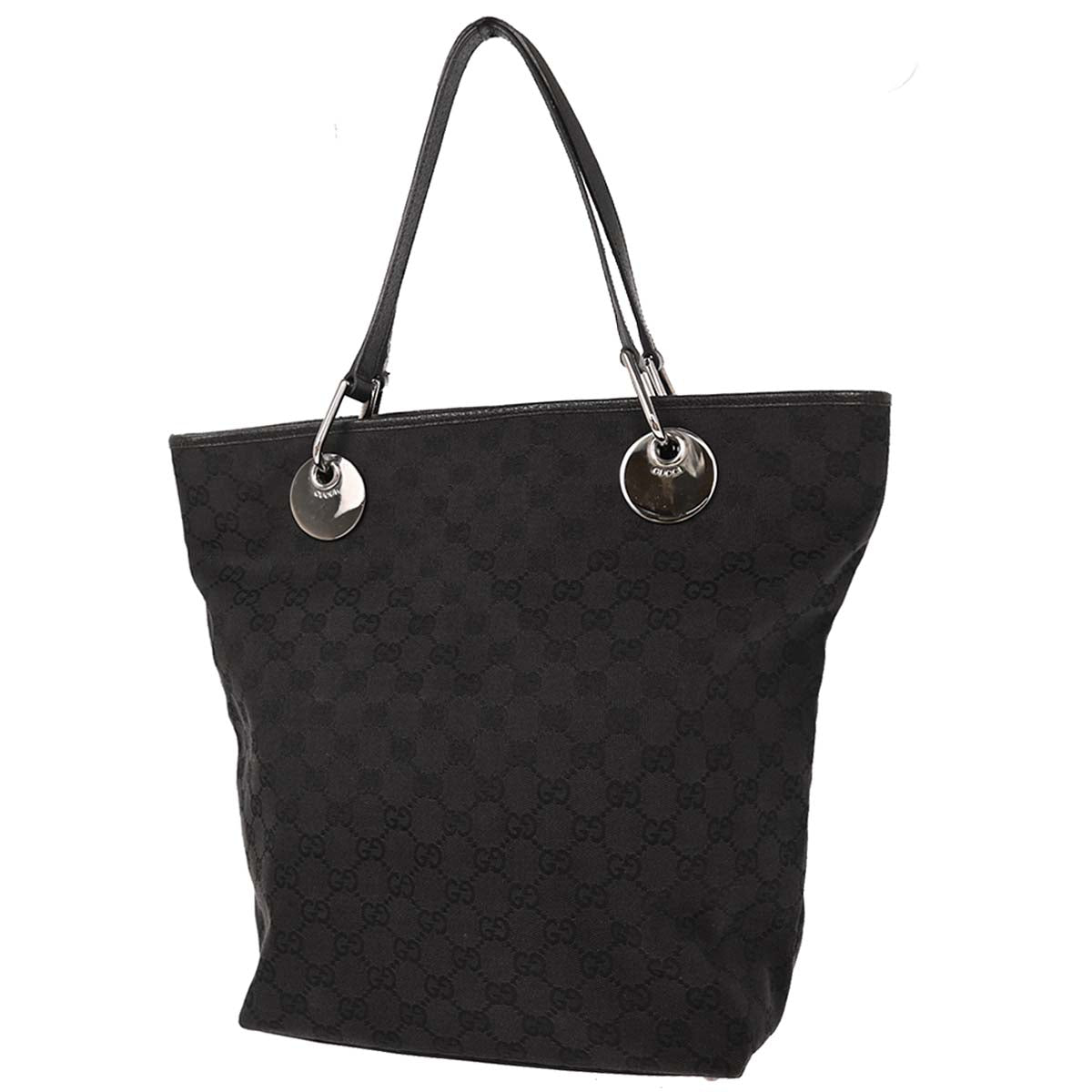 Gucci Black Canvas GG Tote Handbag