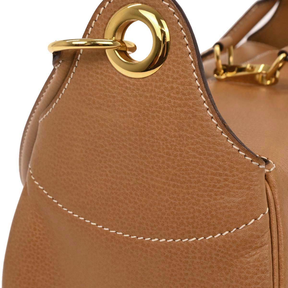 Hermes Gold Vache Liegee Rugby Handbag