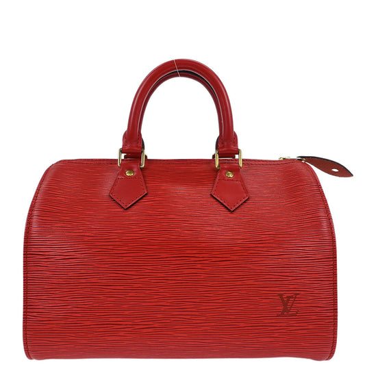 Louis Vuitton Red Epi Speedy 25 Handbag M43017