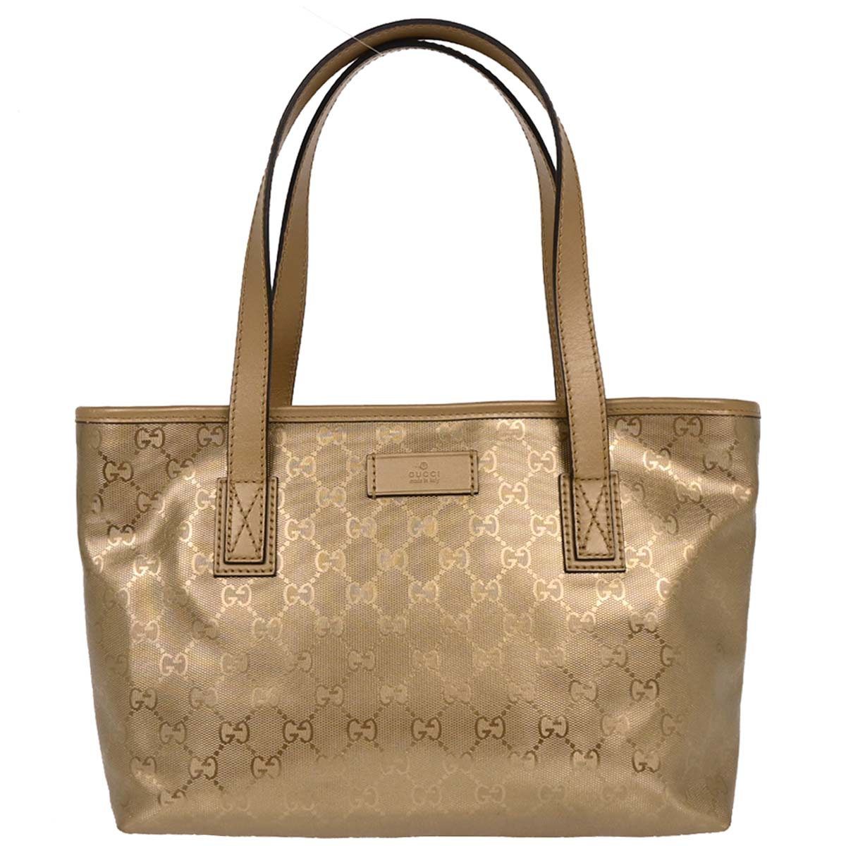 Gucci Gold PVC GG Tote Handbag
