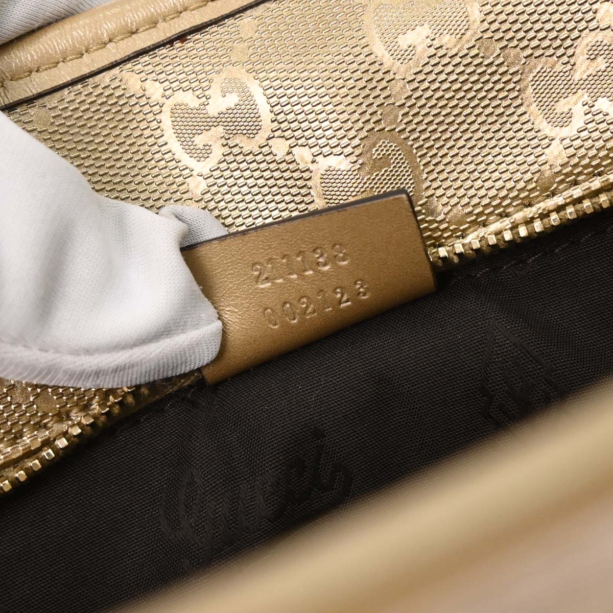 Gucci Gold PVC GG Tote Handbag