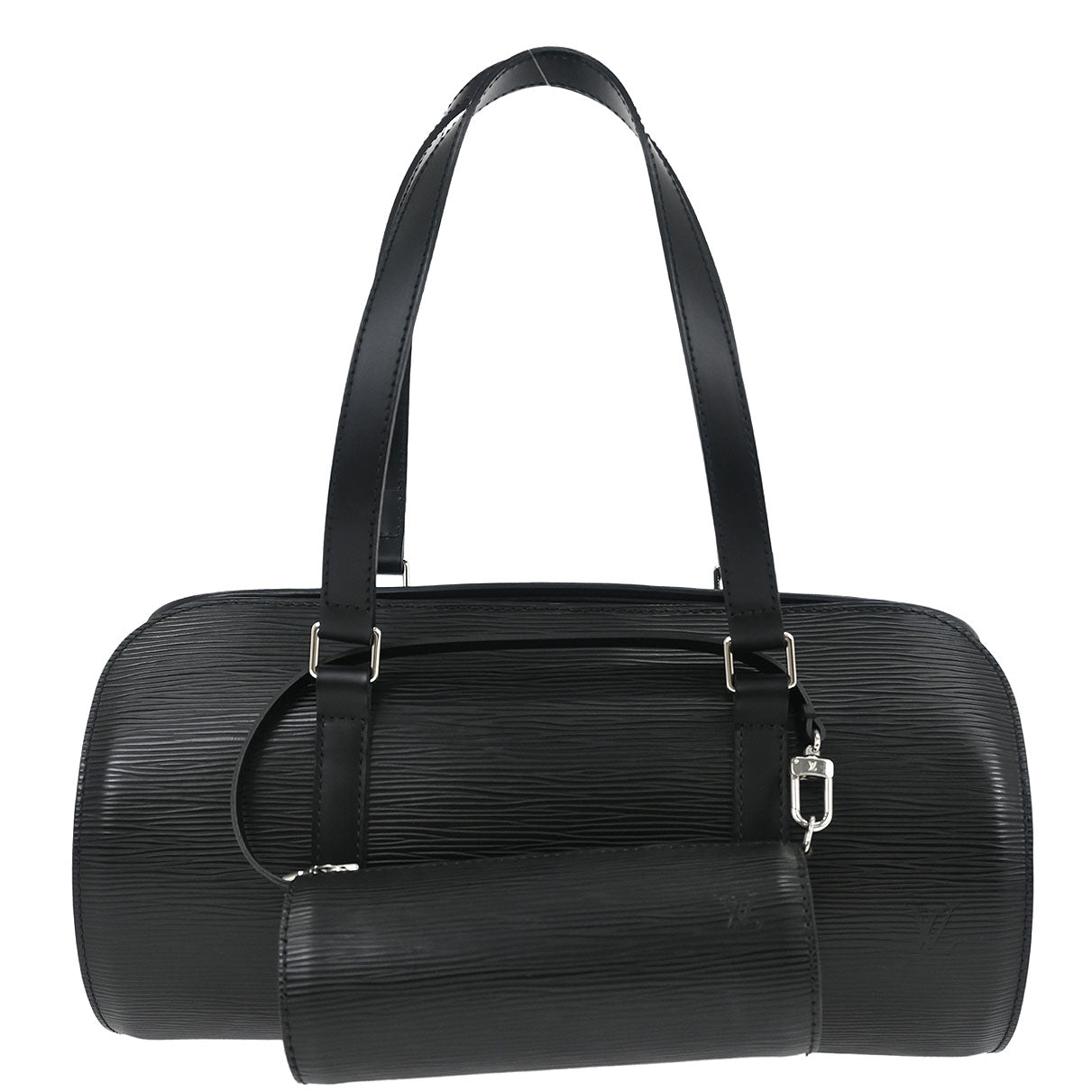 Louis Vuitton Black Epi Soufflot Handbag M52222
