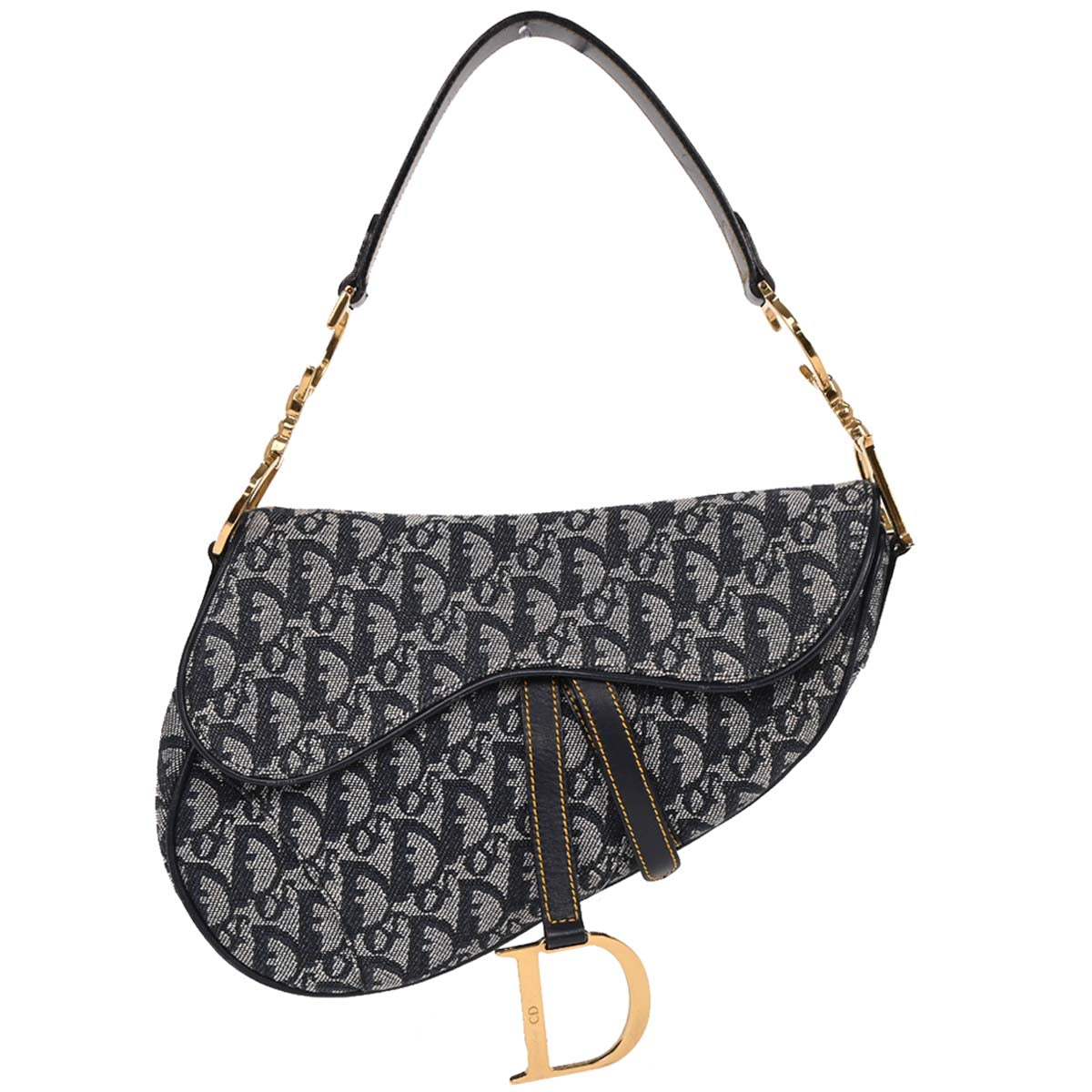 Christian Dior Navy Trotter Saddle Handbag