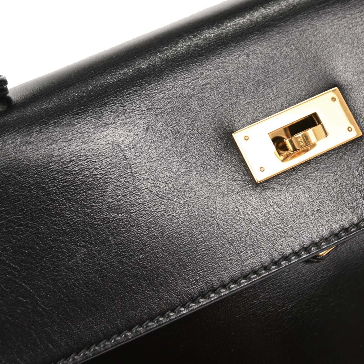 Hermes Black Box Calf Kelly 32 Retourne Handbag