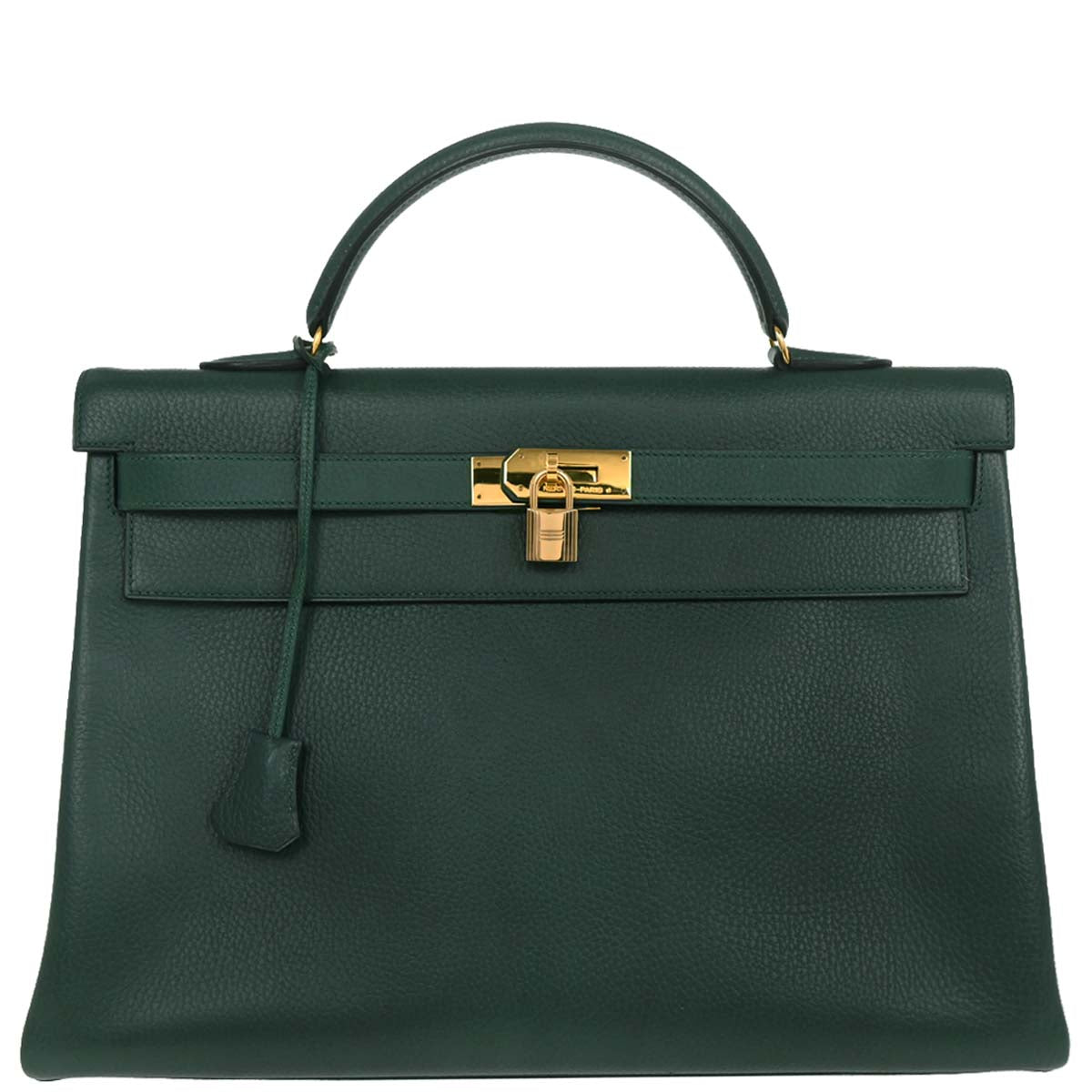 Hermes Green Ardennes Kelly 40 Retourne Handbag