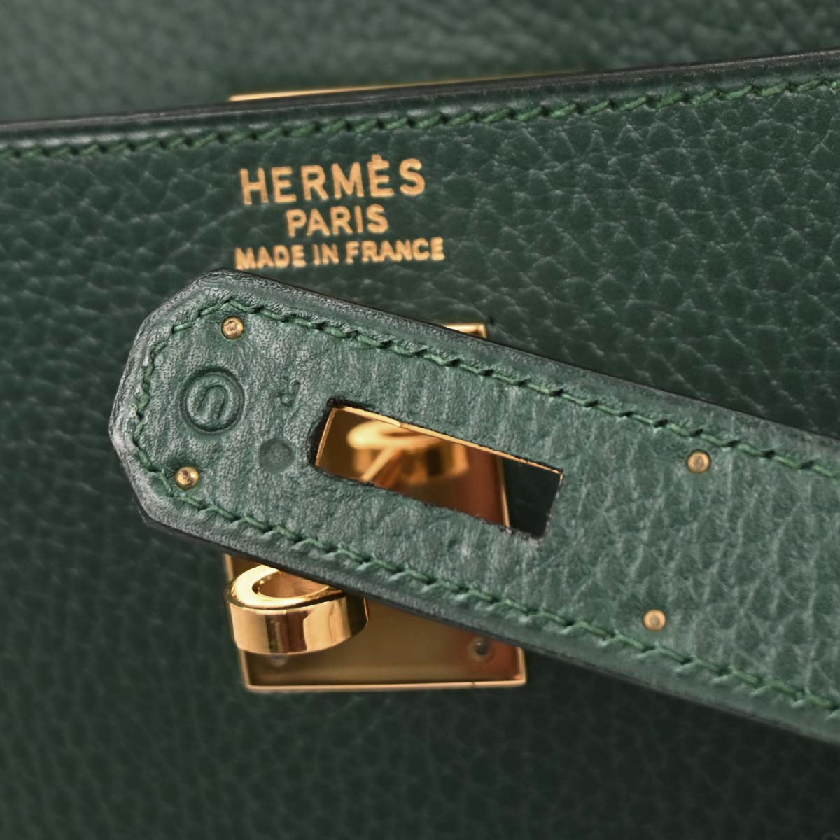 Hermes Green Ardennes Kelly 40 Retourne Handbag