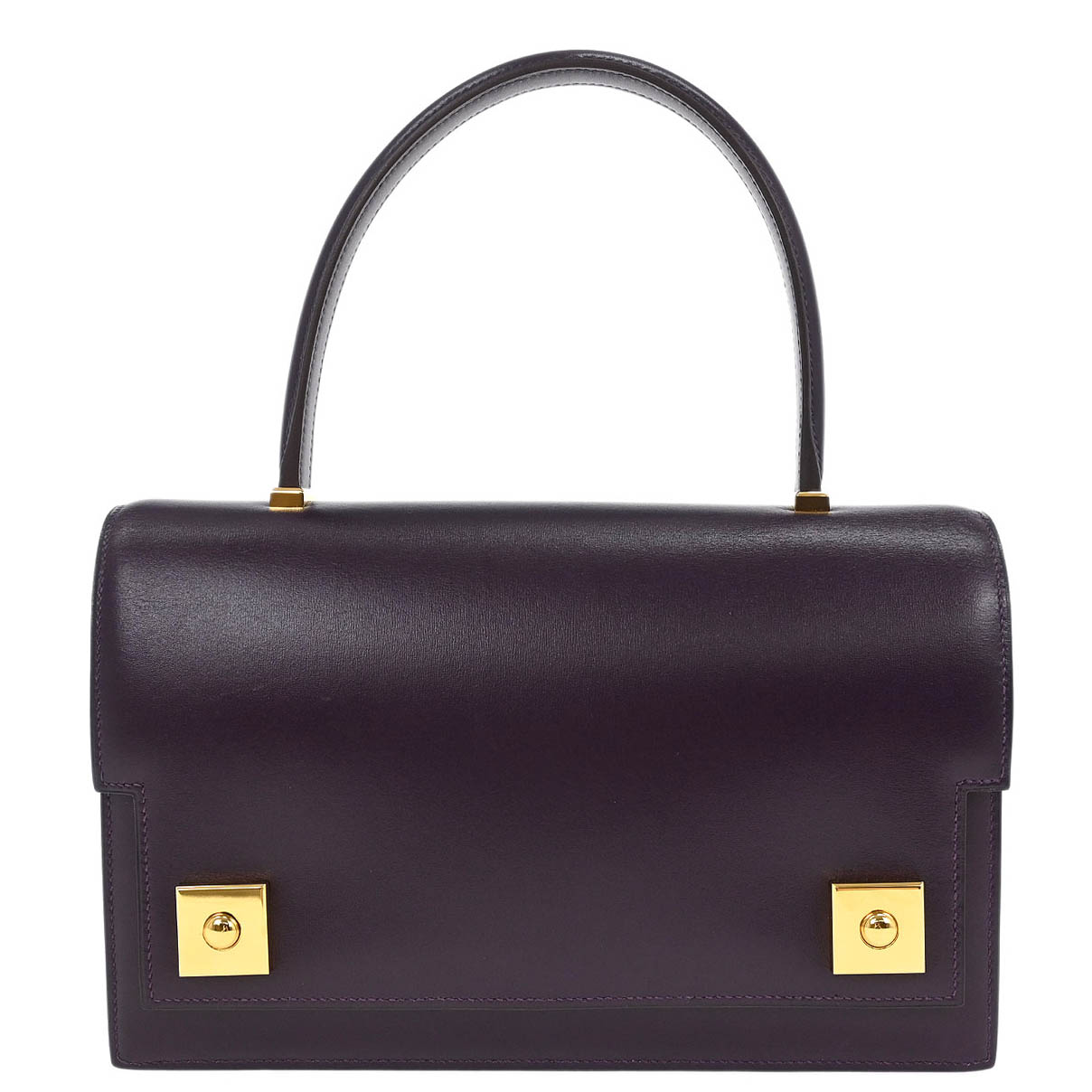 Hermes Raisin Box Calf Piano Handbag