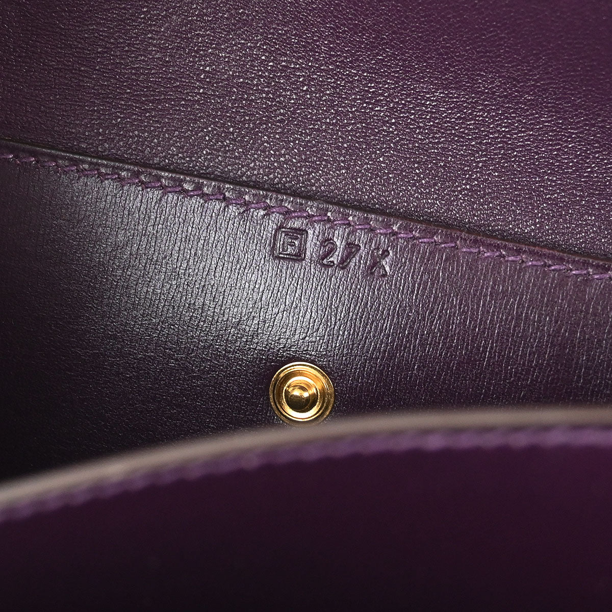 Hermes Raisin Box Calf Piano Handbag
