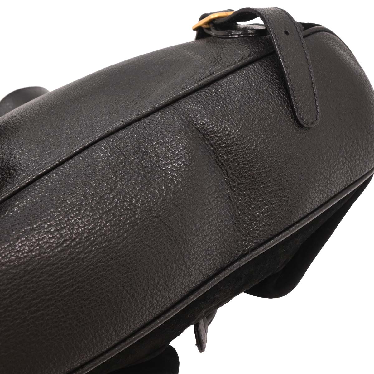 Gucci Black Suede Bamboo Backpack