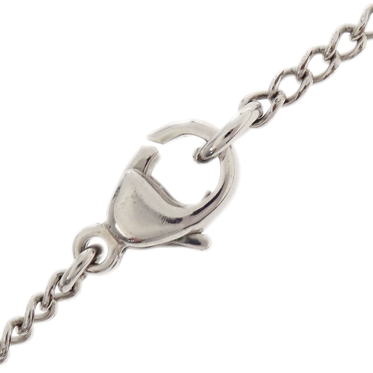 Chanel CC Chain Necklace Pendant Rhinestone Silver 07C