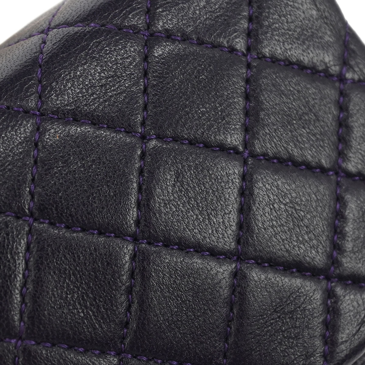 Chanel Purple Lambskin Micro Classic Flap Shoulder Bag Pochette