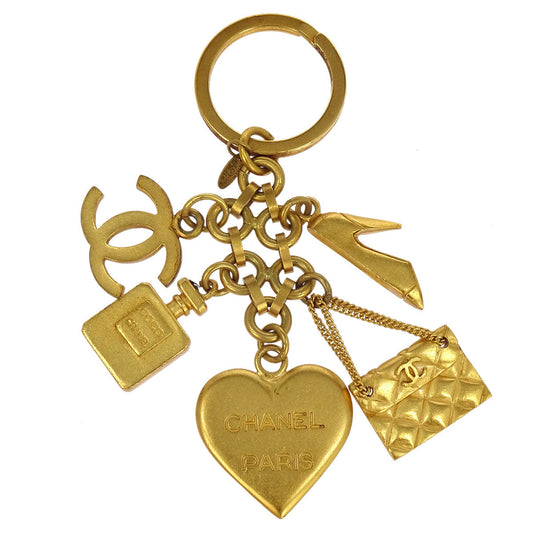 Chanel Gold Key Holder Bag Charm Icon Small Good 95A