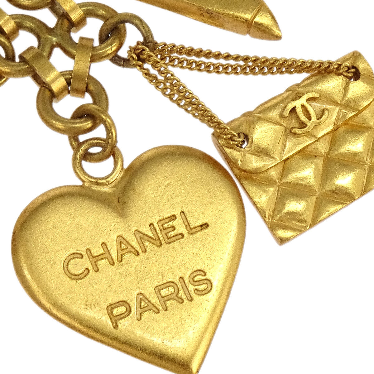 Chanel Gold Key Holder Bag Charm Icon Small Good 95A
