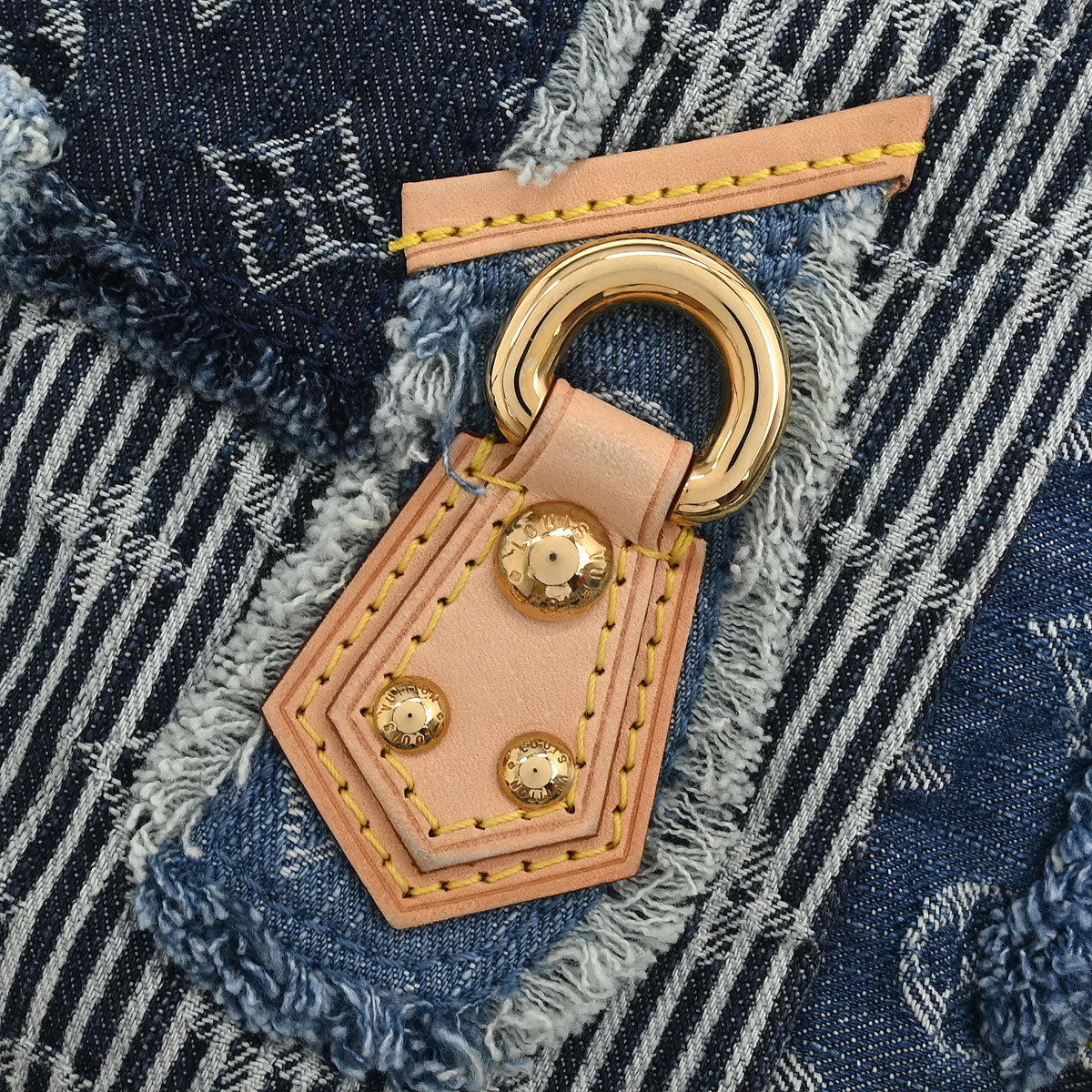 Louis Vuitton * Blue Monogram Denim Patchwork Postie M95374