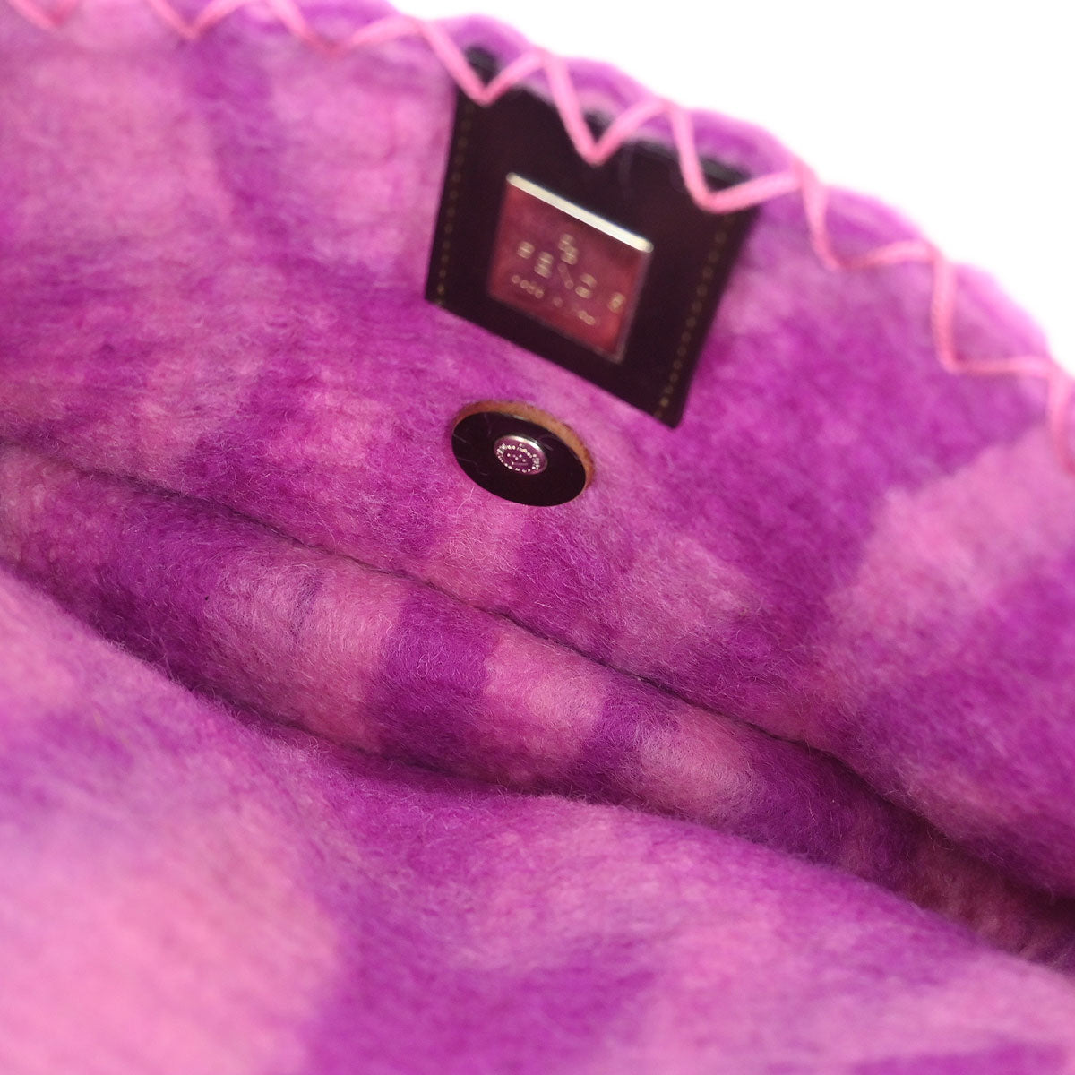 Fendi Purple Wool Floral Handbag