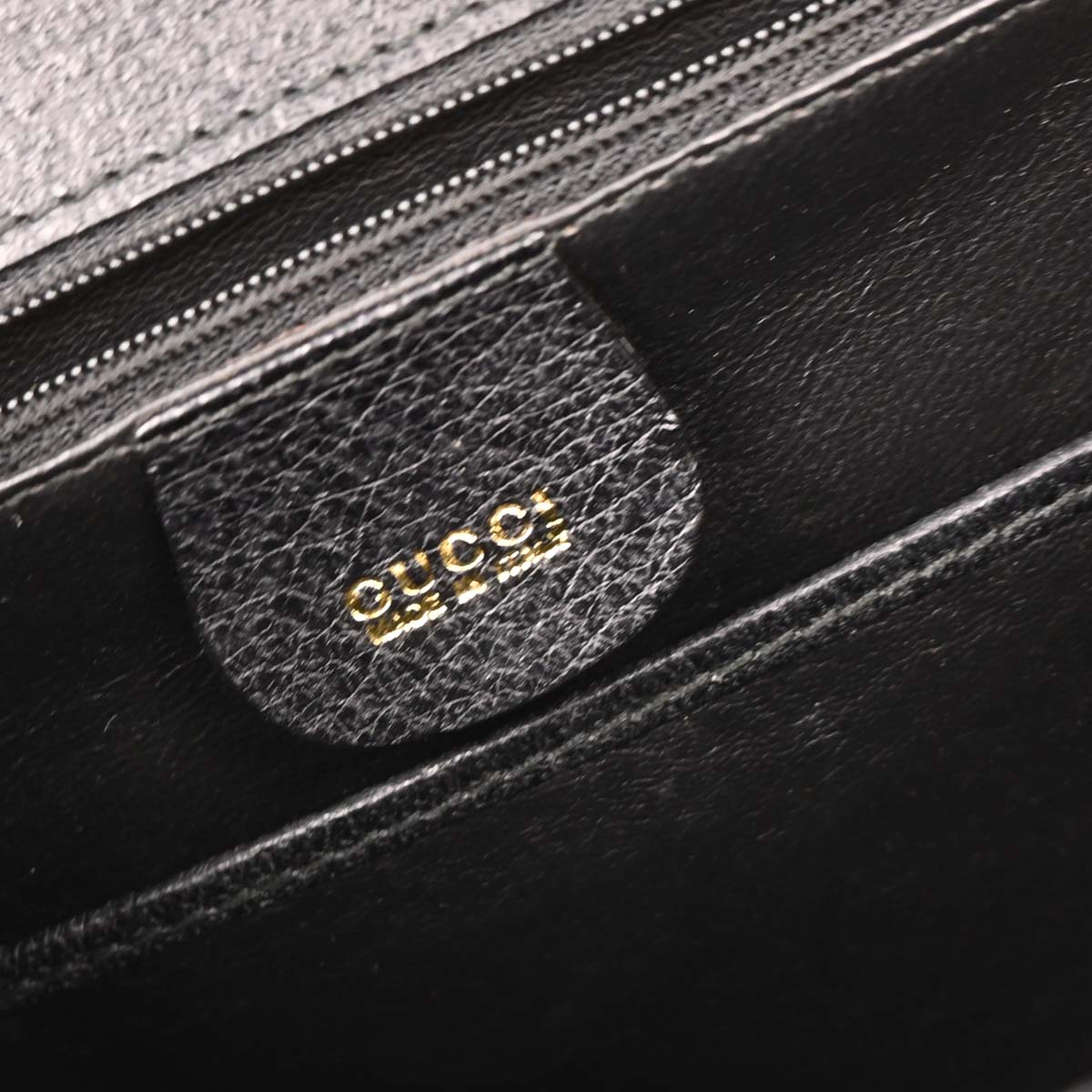 Gucci Black Pigskin Bamboo 2way Shoulder Handbag