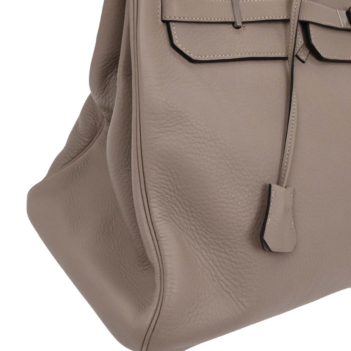 Hermes Tourterelle Taurillon Clemence Birkin 45 Handbag