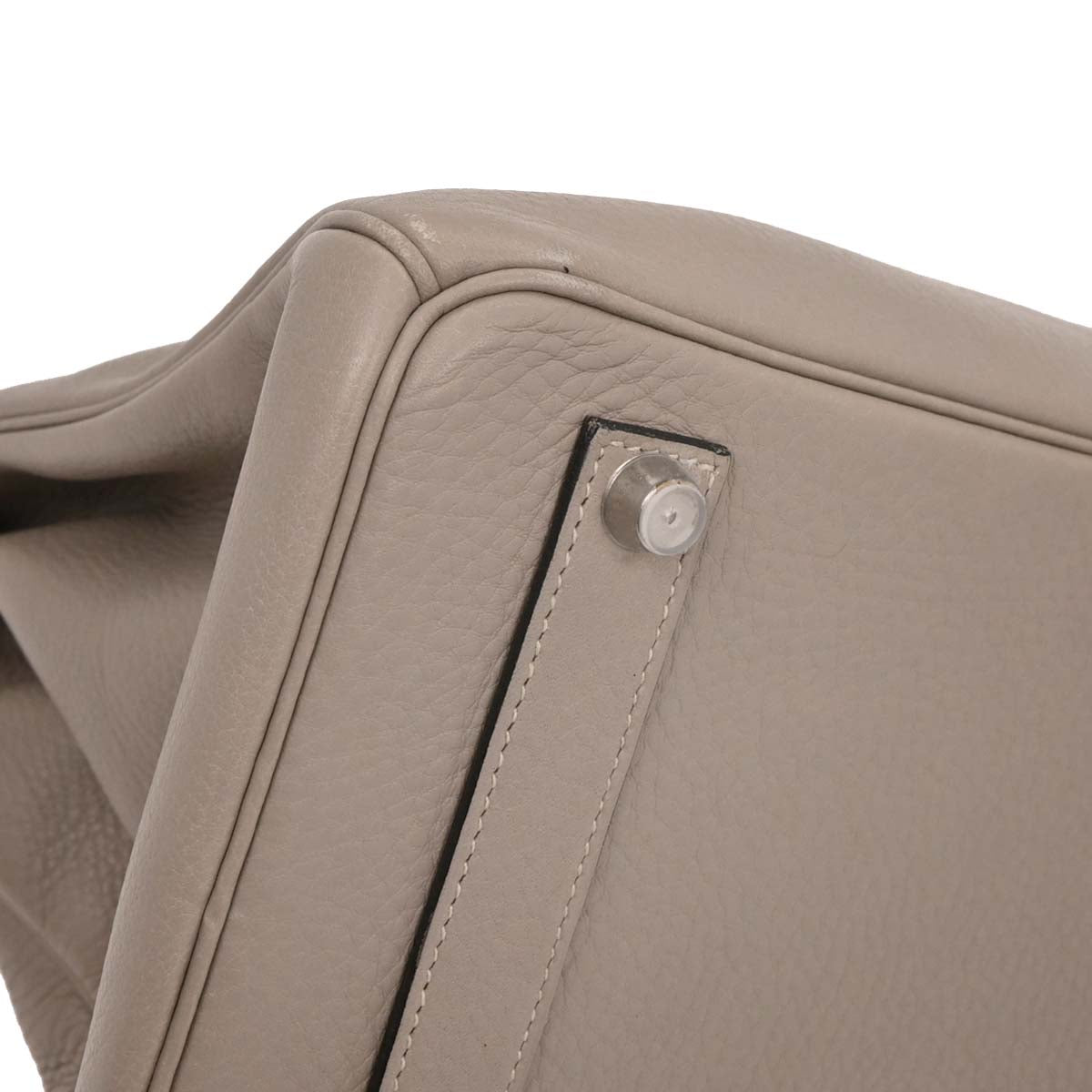 Hermes Tourterelle Taurillon Clemence Birkin 45 Handbag