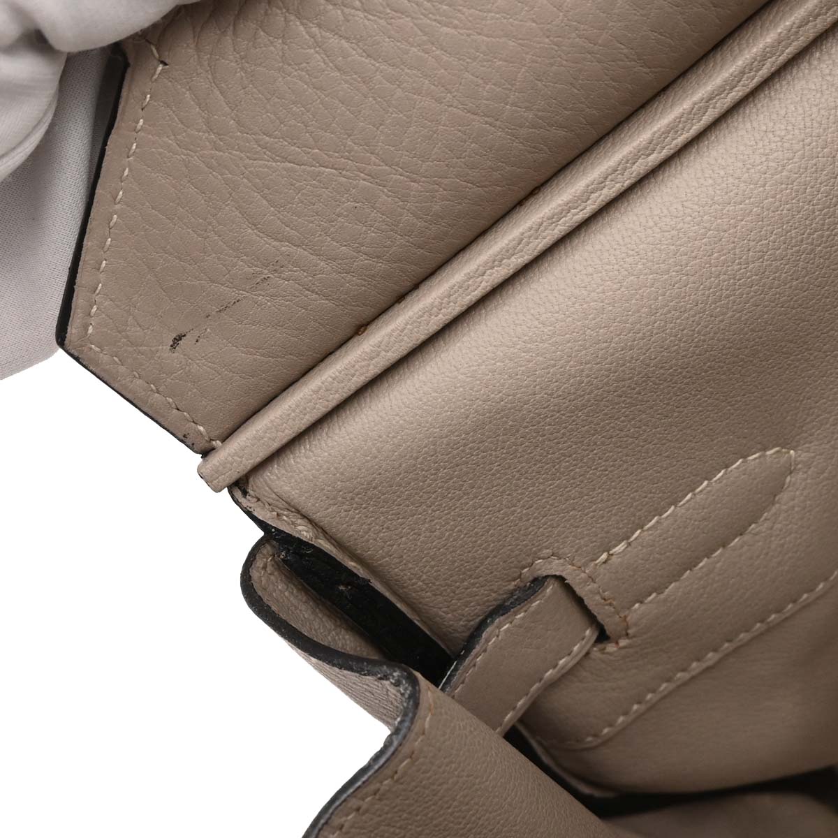 Hermes Tourterelle Taurillon Clemence Birkin 45 Handbag