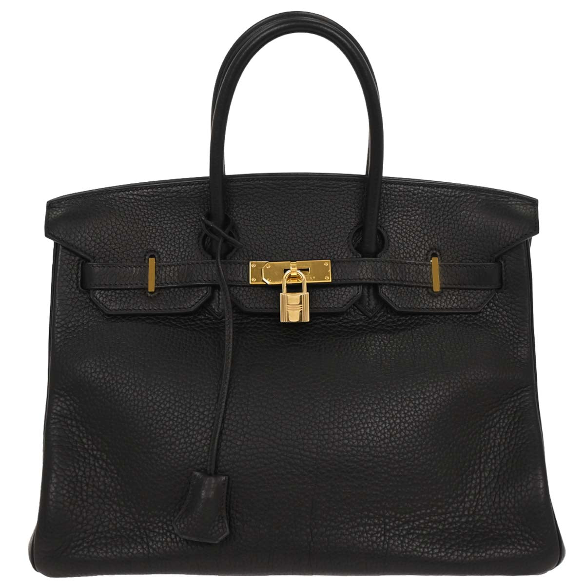 Hermes Black Taurillon Clemence Birkin 35 Handbag