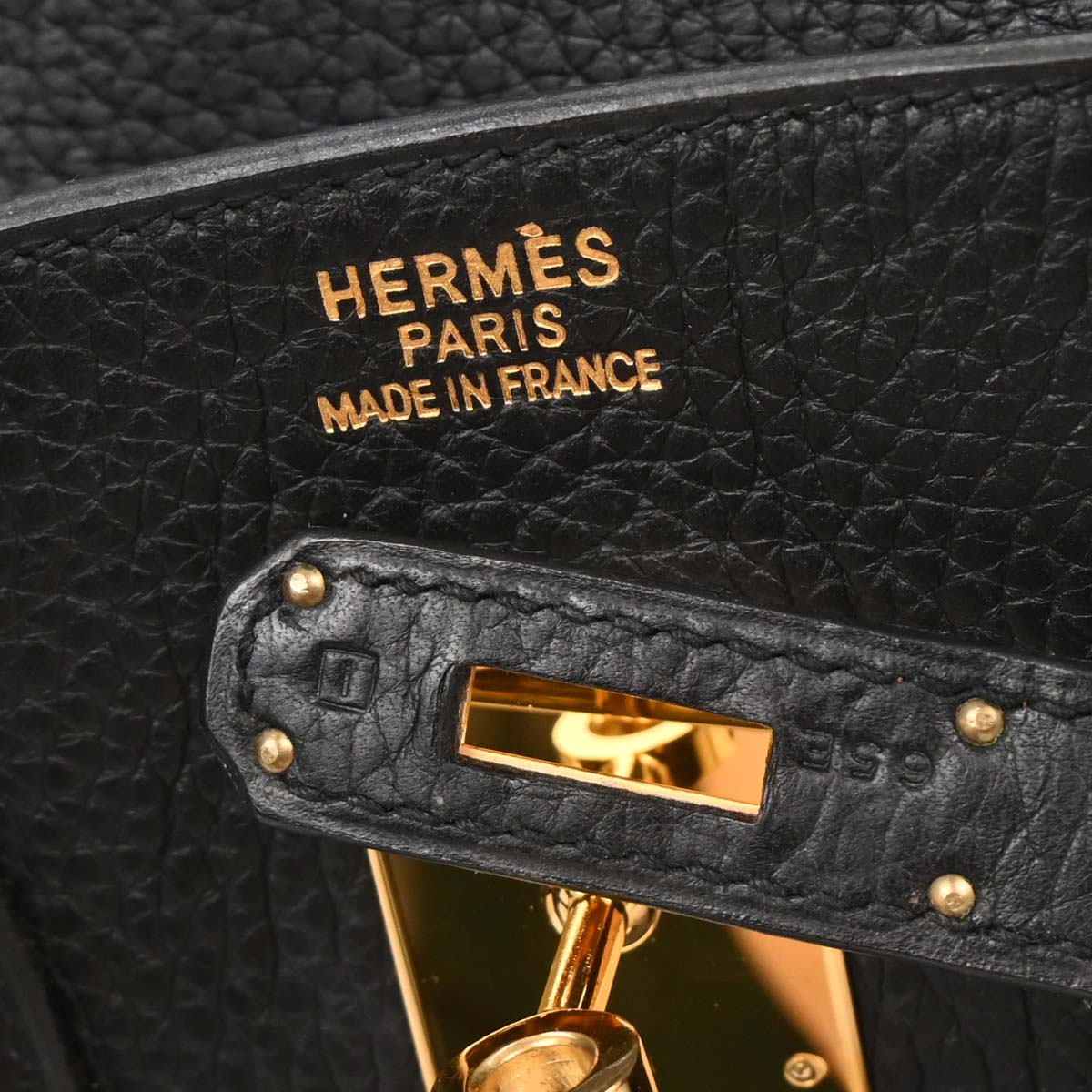 Hermes Black Taurillon Clemence Birkin 35 Handbag