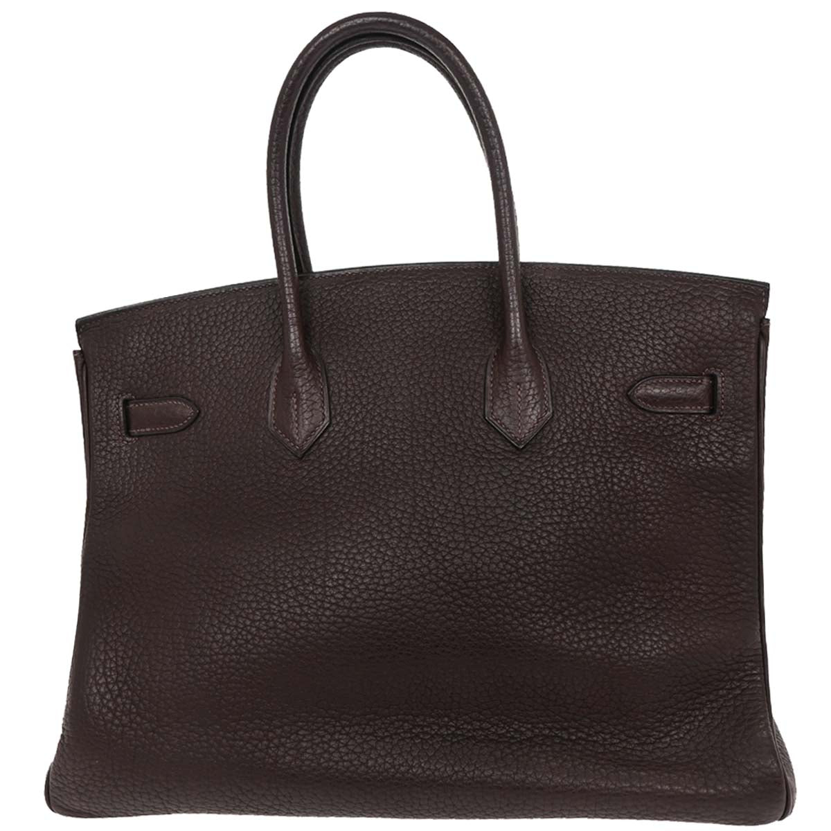 Hermes Chocolat Fjord Birkin 35 Handbag