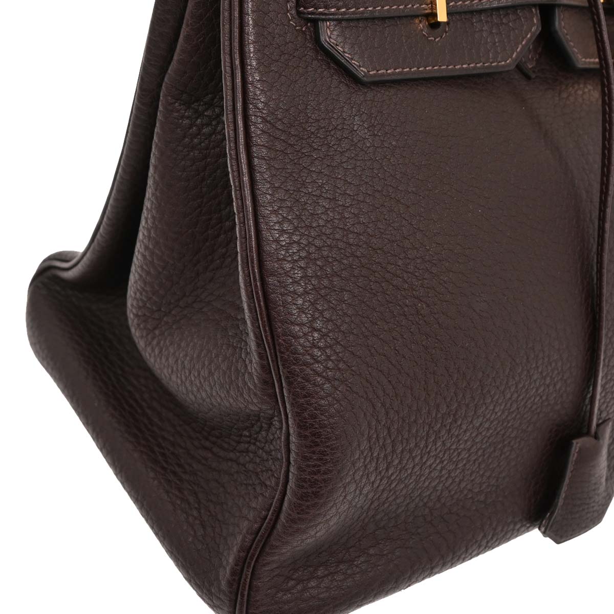 Hermes Chocolat Fjord Birkin 35 Handbag