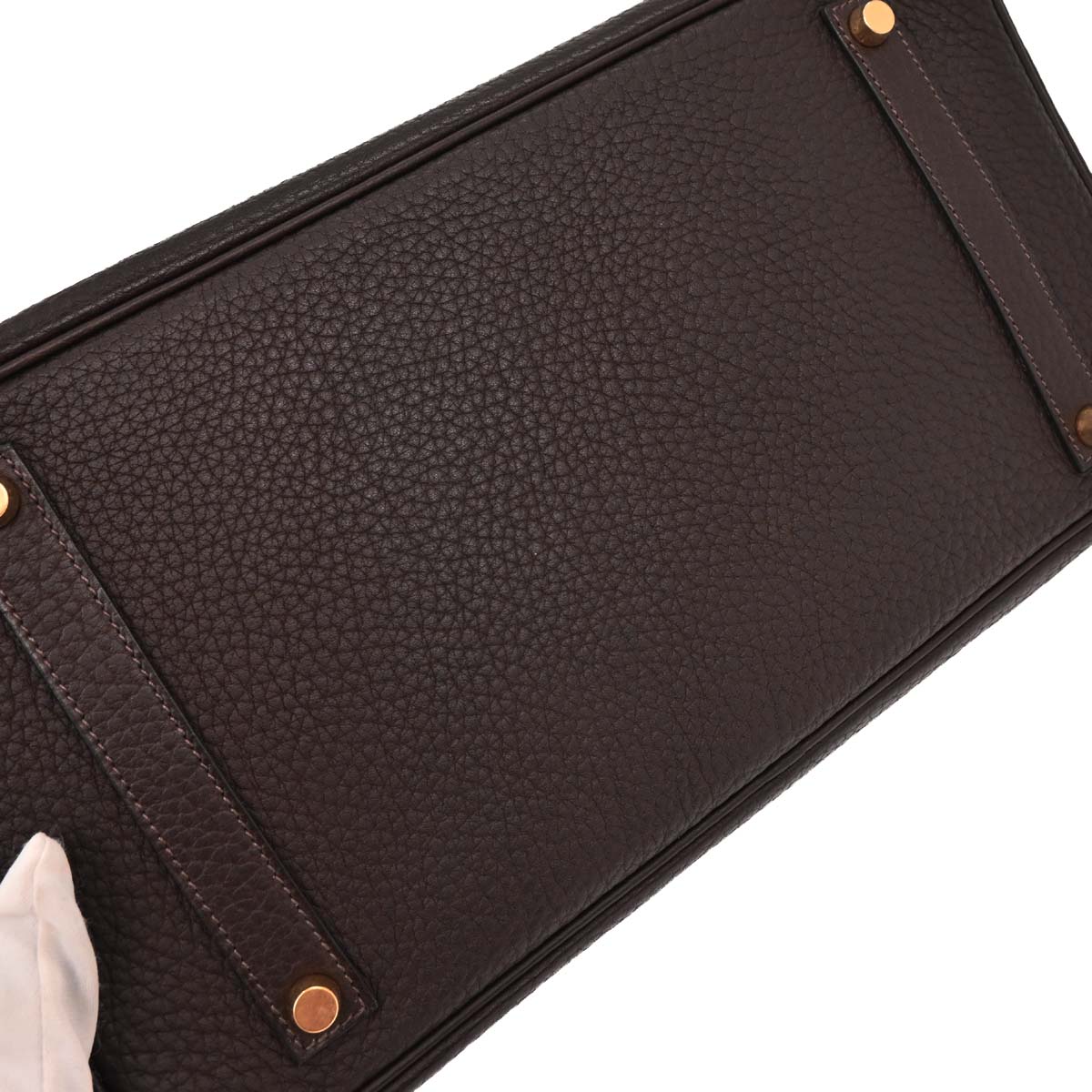 Hermes Chocolat Fjord Birkin 35 Handbag
