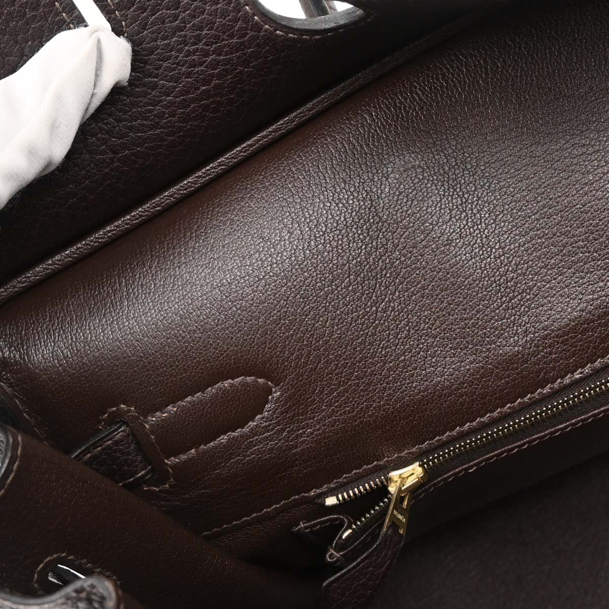 Hermes Chocolat Fjord Birkin 35 Handbag