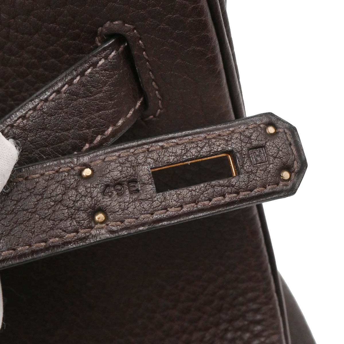 Hermes Chocolat Fjord Birkin 35 Handbag