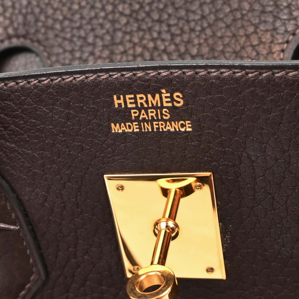 Hermes Chocolat Fjord Birkin 35 Handbag