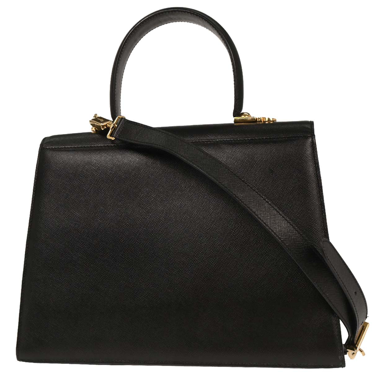 Salvatore Ferragamo Black Gancini 2way Shoulder Handbag
