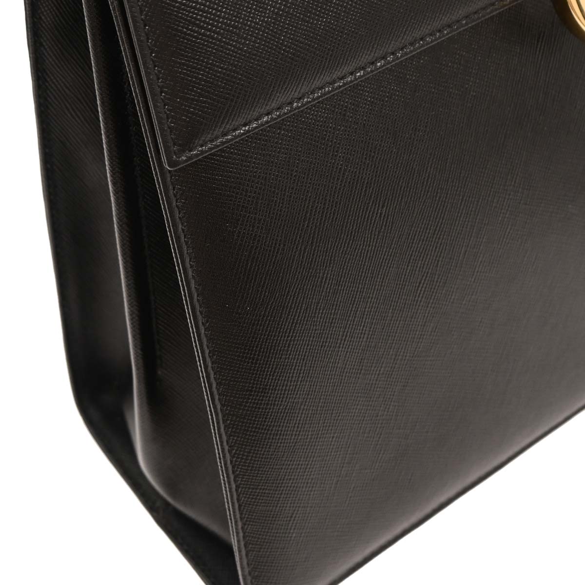 Salvatore Ferragamo Black Gancini 2way Shoulder Handbag