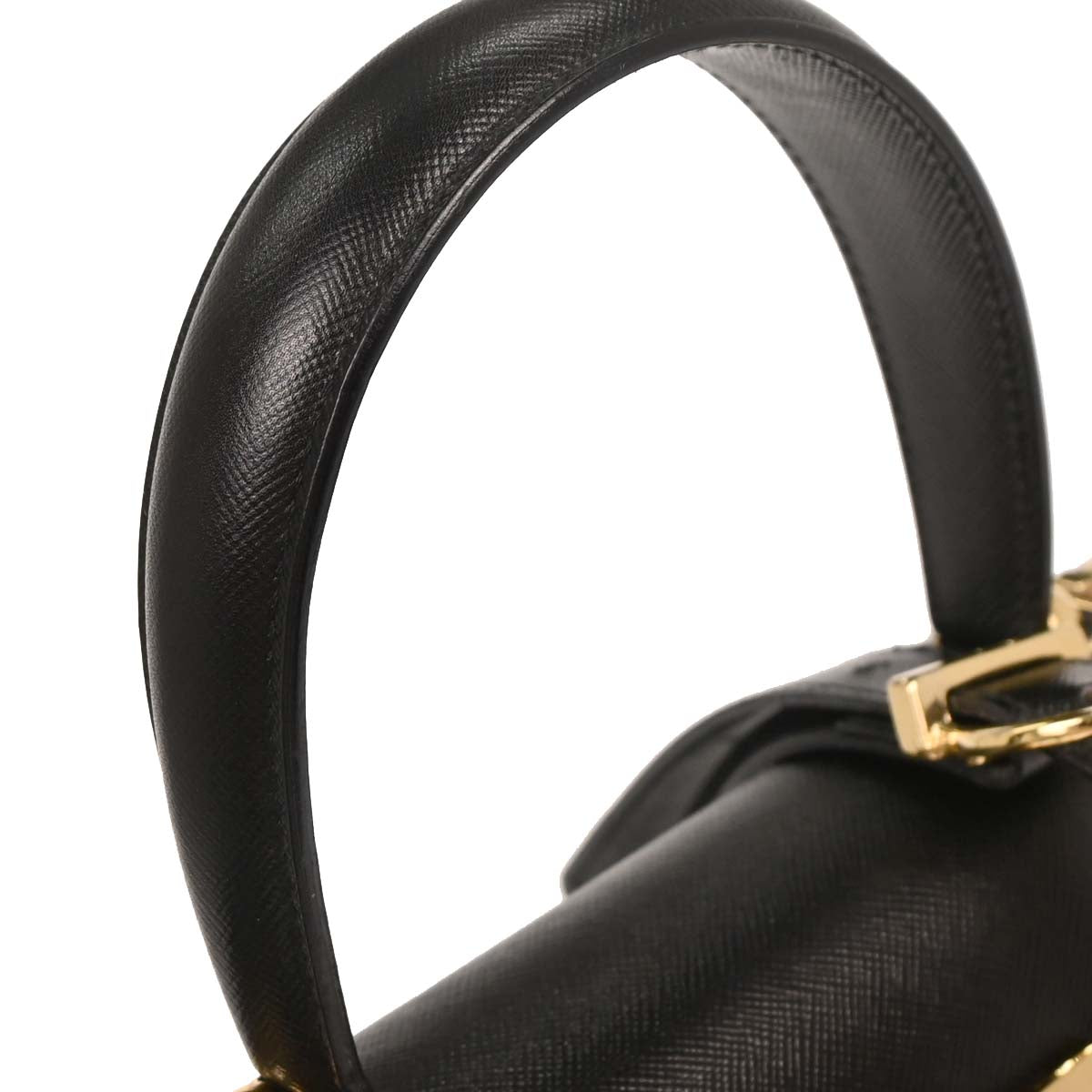 Salvatore Ferragamo Black Gancini 2way Shoulder Handbag