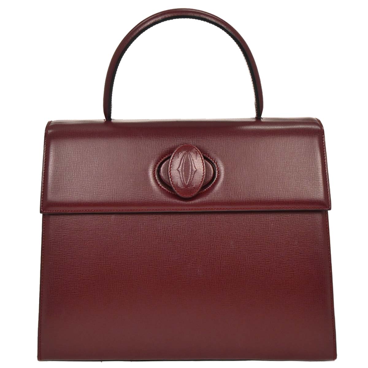 Cartier Bordeaux Leather Handbag