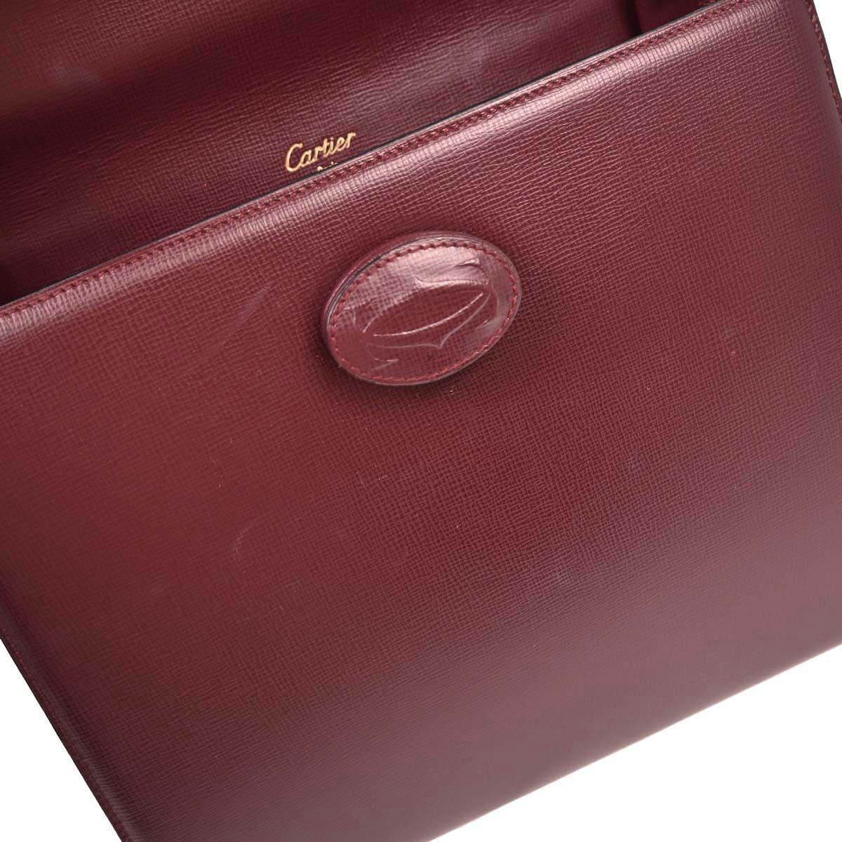 Cartier Bordeaux Leather Handbag