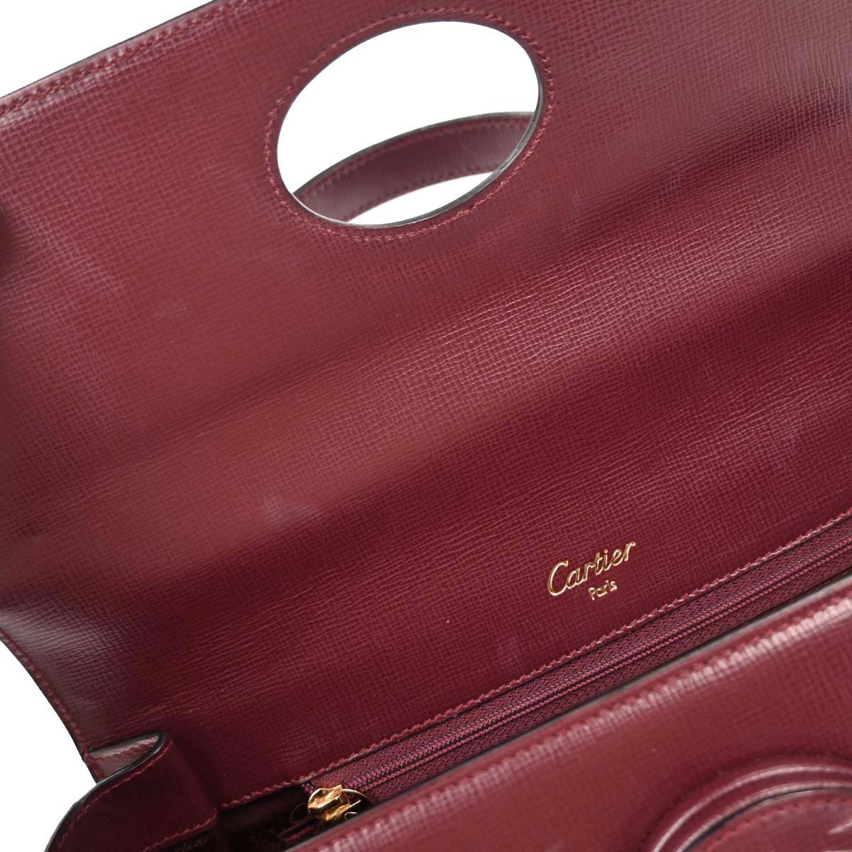 Cartier Bordeaux Leather Handbag