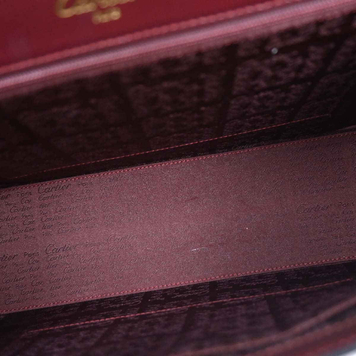 Cartier Bordeaux Leather Handbag