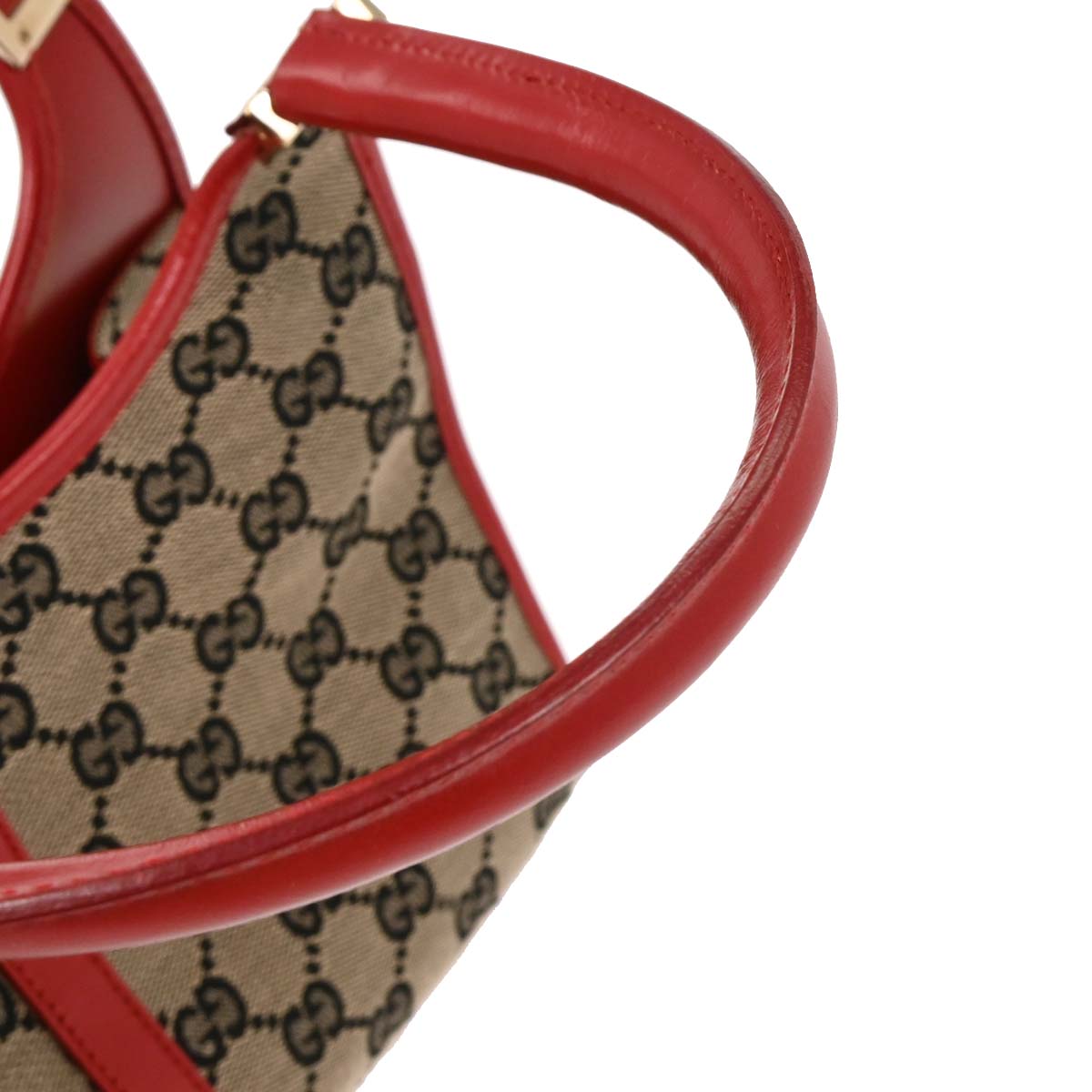 Gucci Gray Red Canvas GG Jackie Handbag