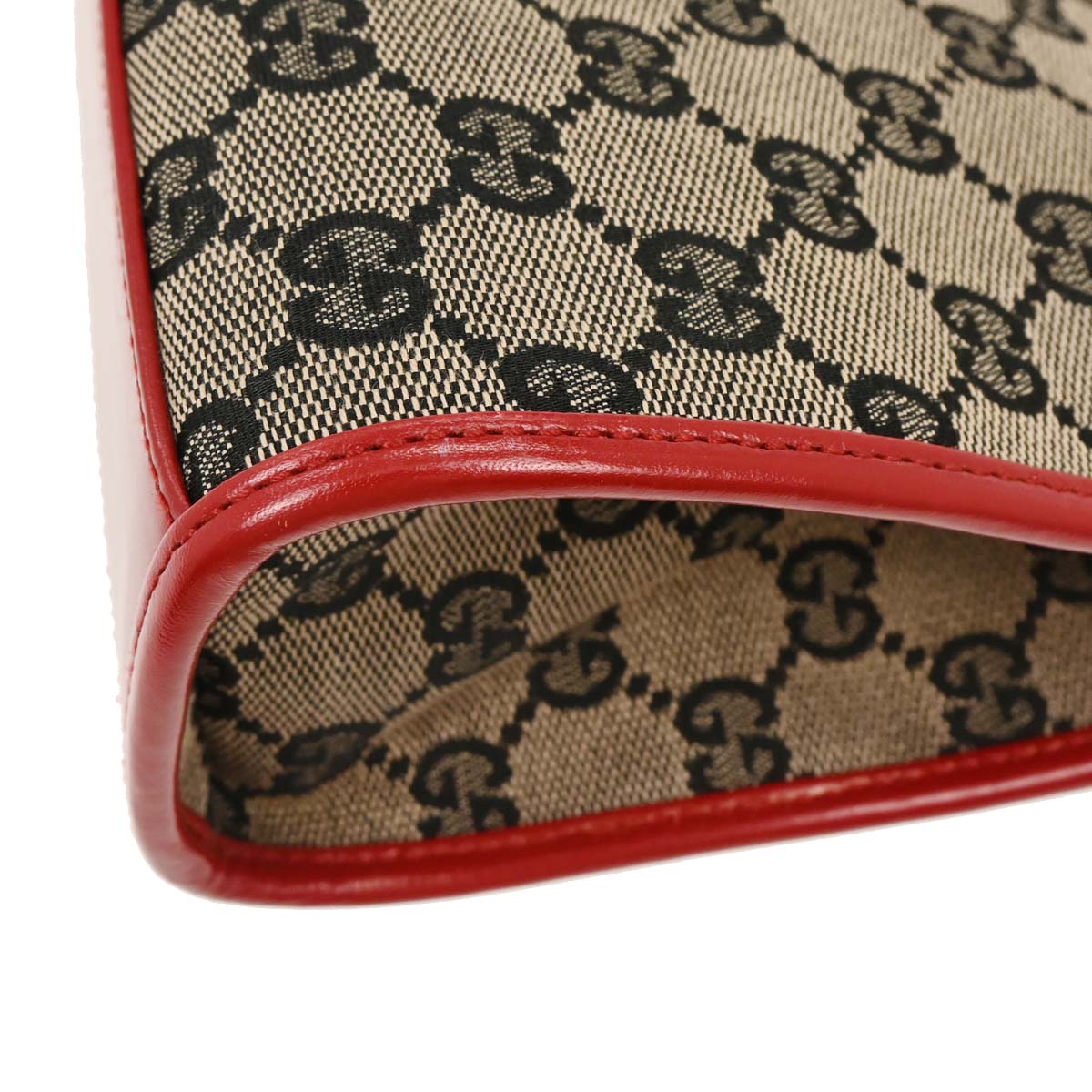 Gucci Gray Red Canvas GG Jackie Handbag
