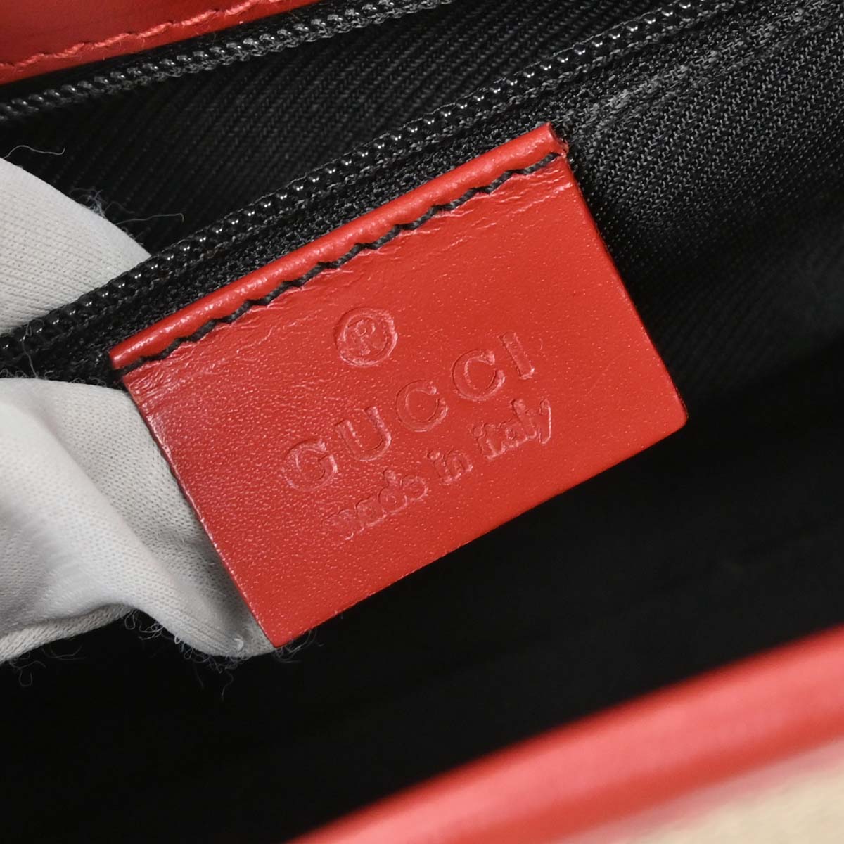 Gucci Gray Red Canvas GG Jackie Handbag