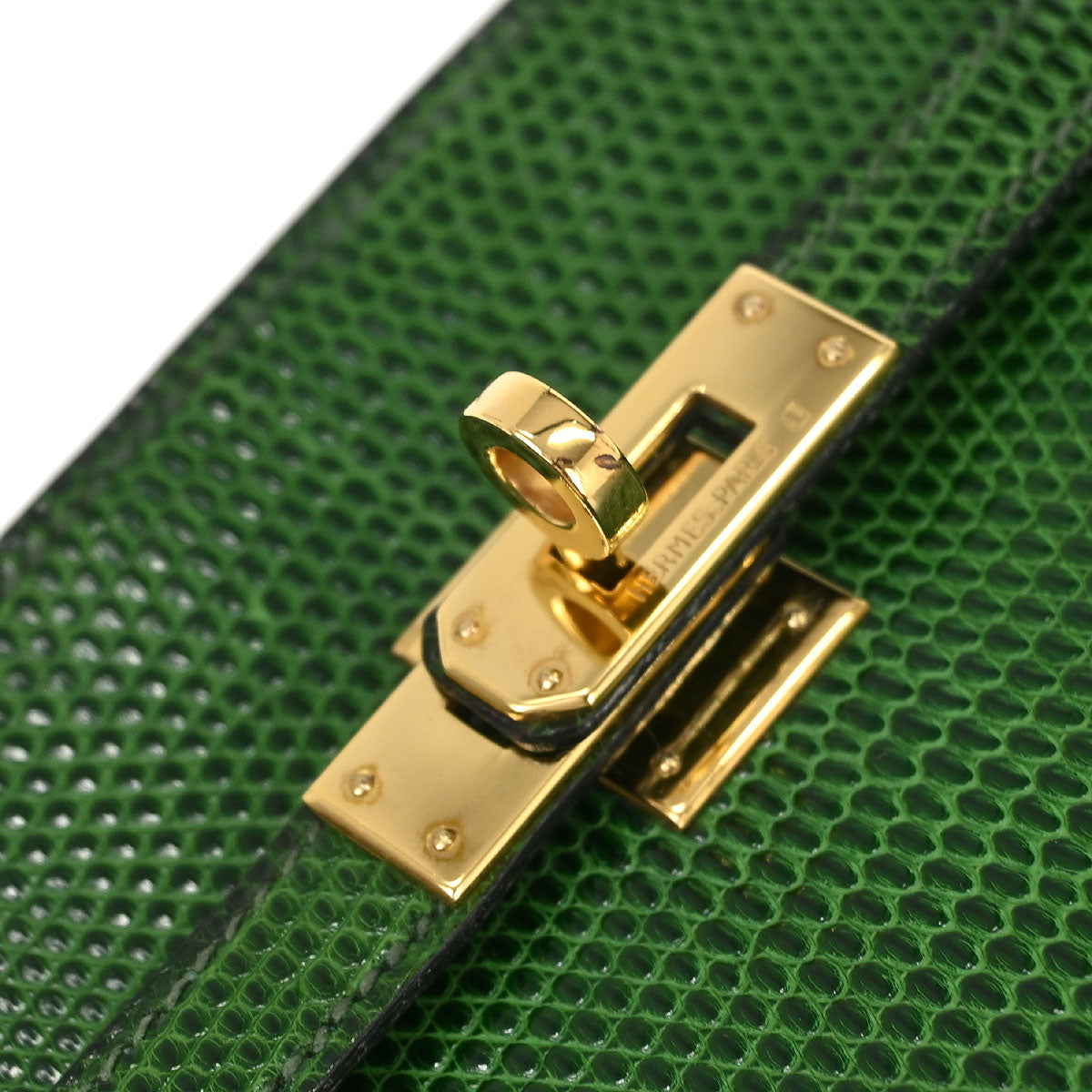 Hermes * Green Lizard Kelly Sport PM Shoulder Bag