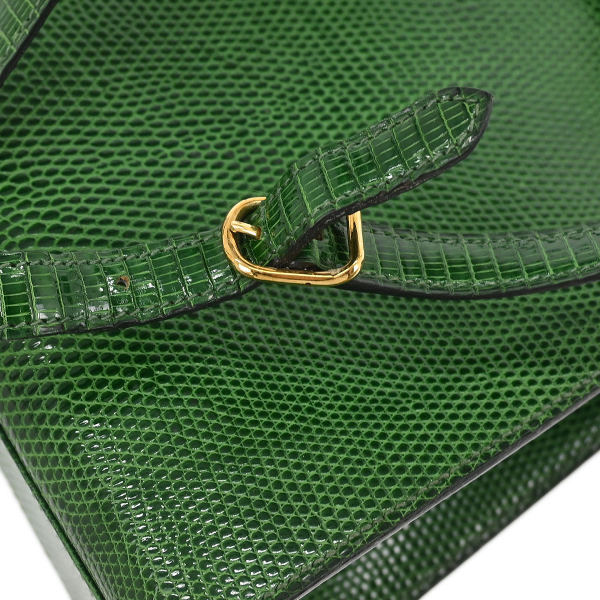 Hermes * Green Lizard Kelly Sport PM Shoulder Bag