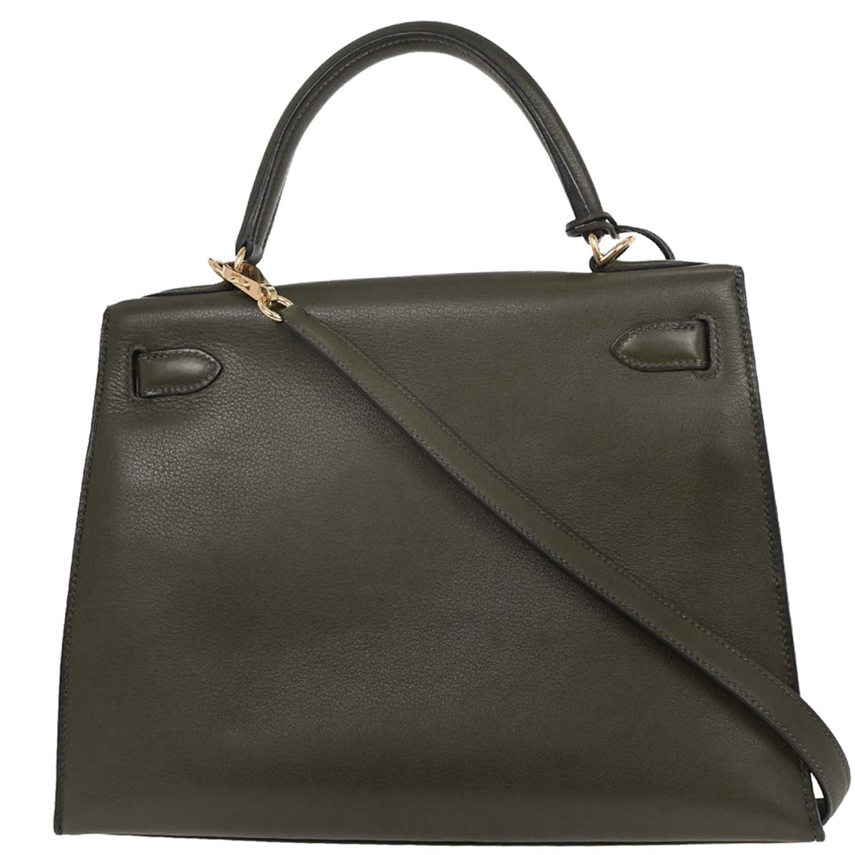 Hermes Green Evergrain Kelly 28 Sellier 2way Shoulder Handbag