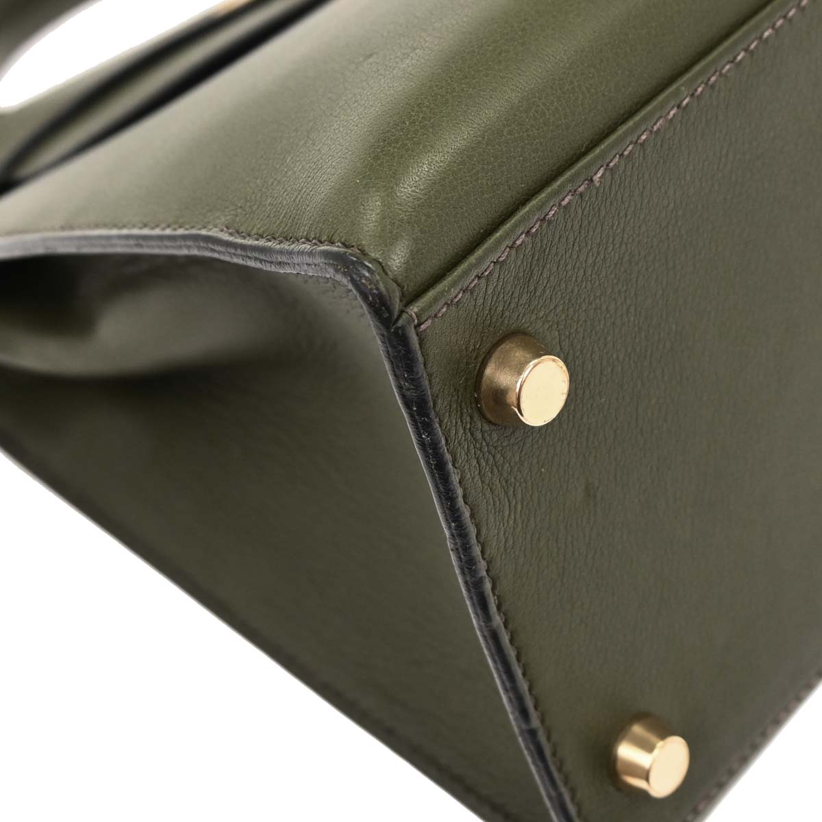 Hermes Green Evergrain Kelly 28 Sellier 2way Shoulder Handbag