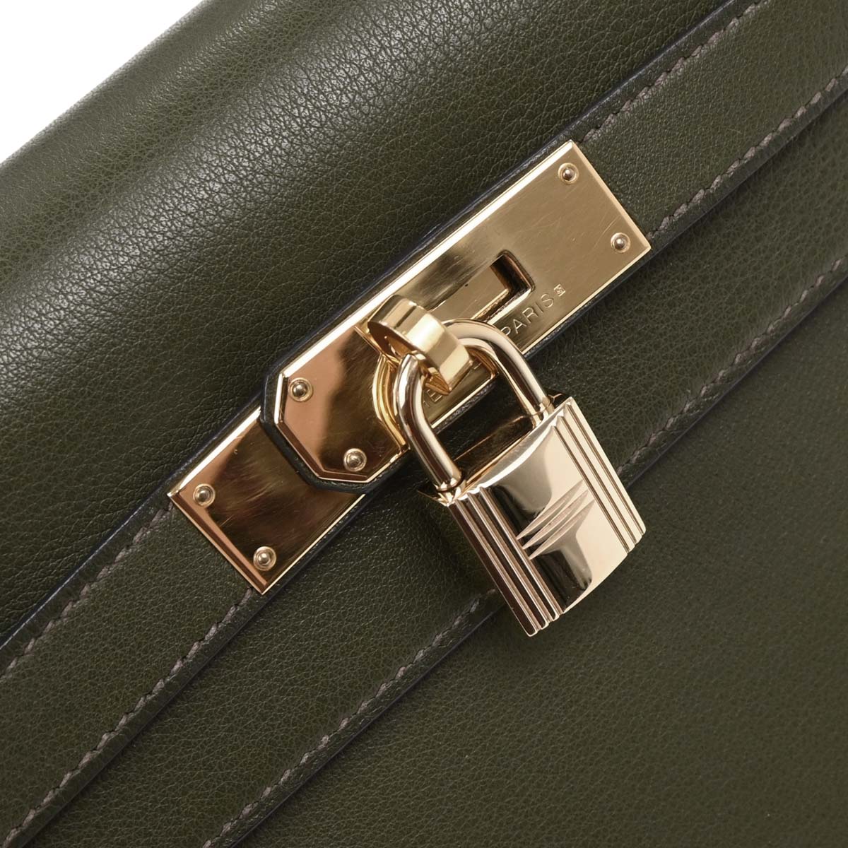 Hermes Green Evergrain Kelly 28 Sellier 2way Shoulder Handbag