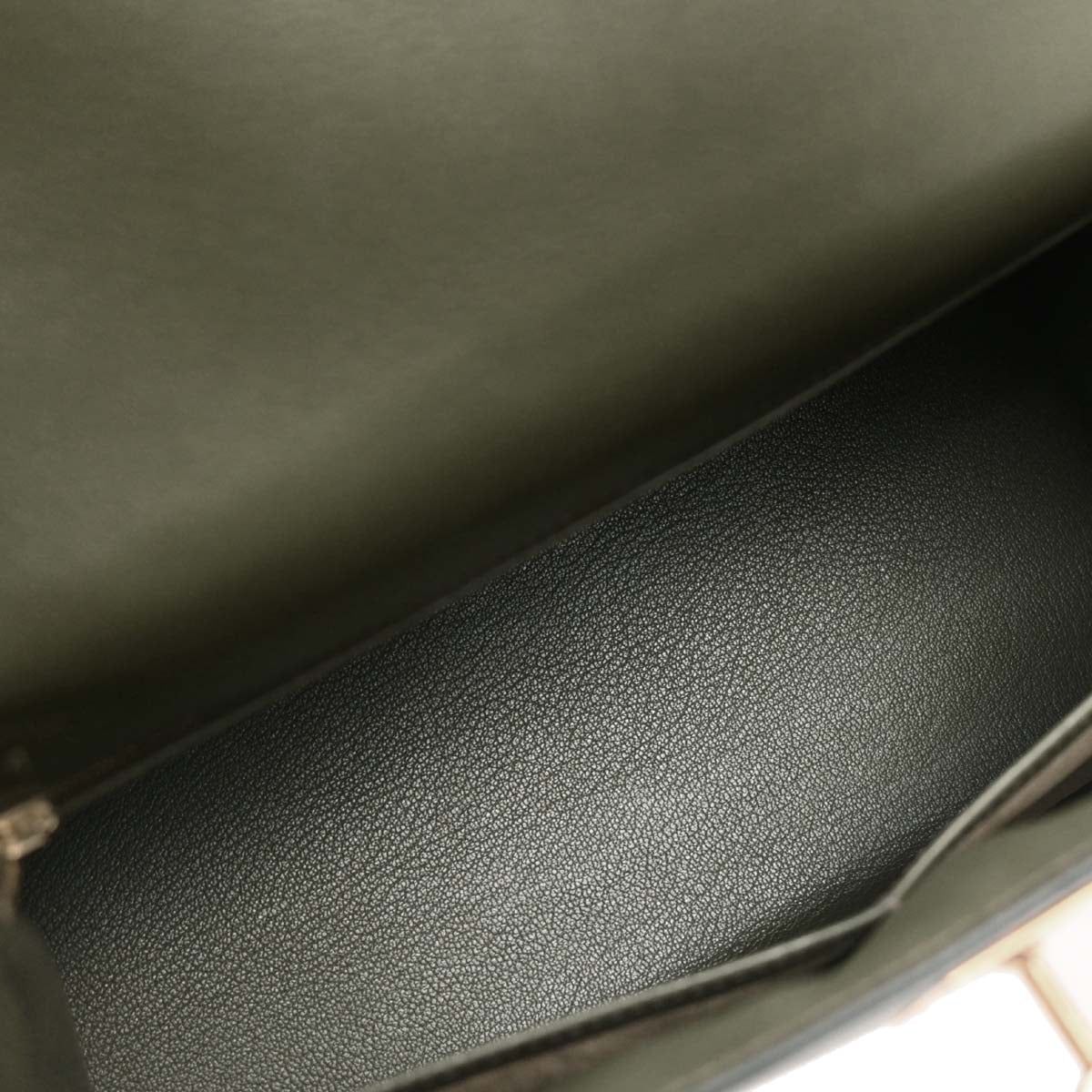 Hermes Green Evergrain Kelly 28 Sellier 2way Shoulder Handbag